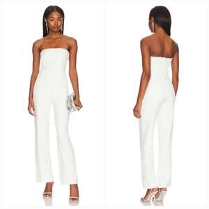 Superdown Keke Strapless Jumpsuit in Ivory Medium